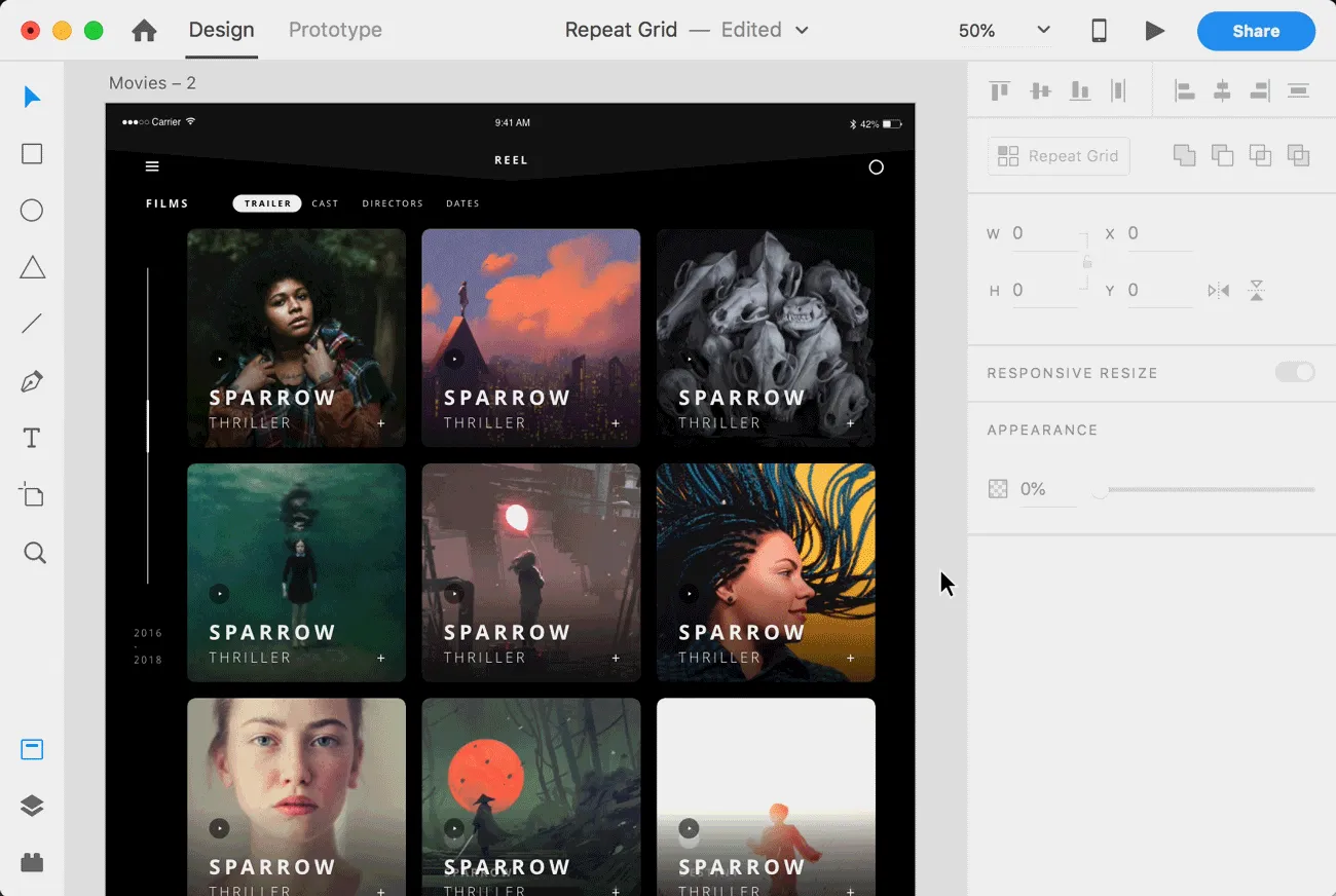 Repeat grids function